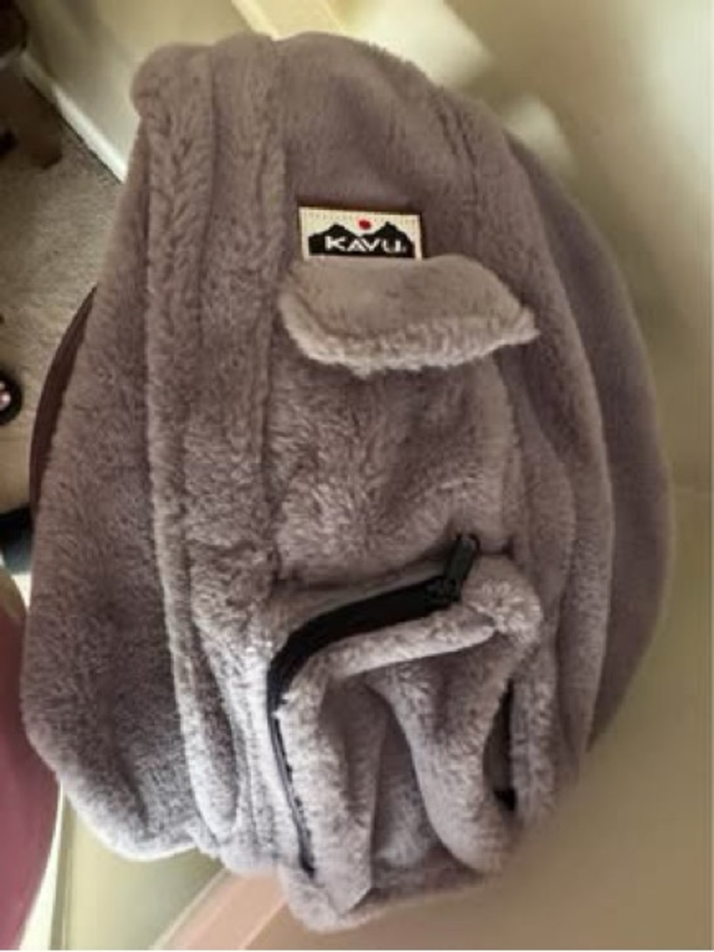 Kavu Plush Fleece Backpack in Gray